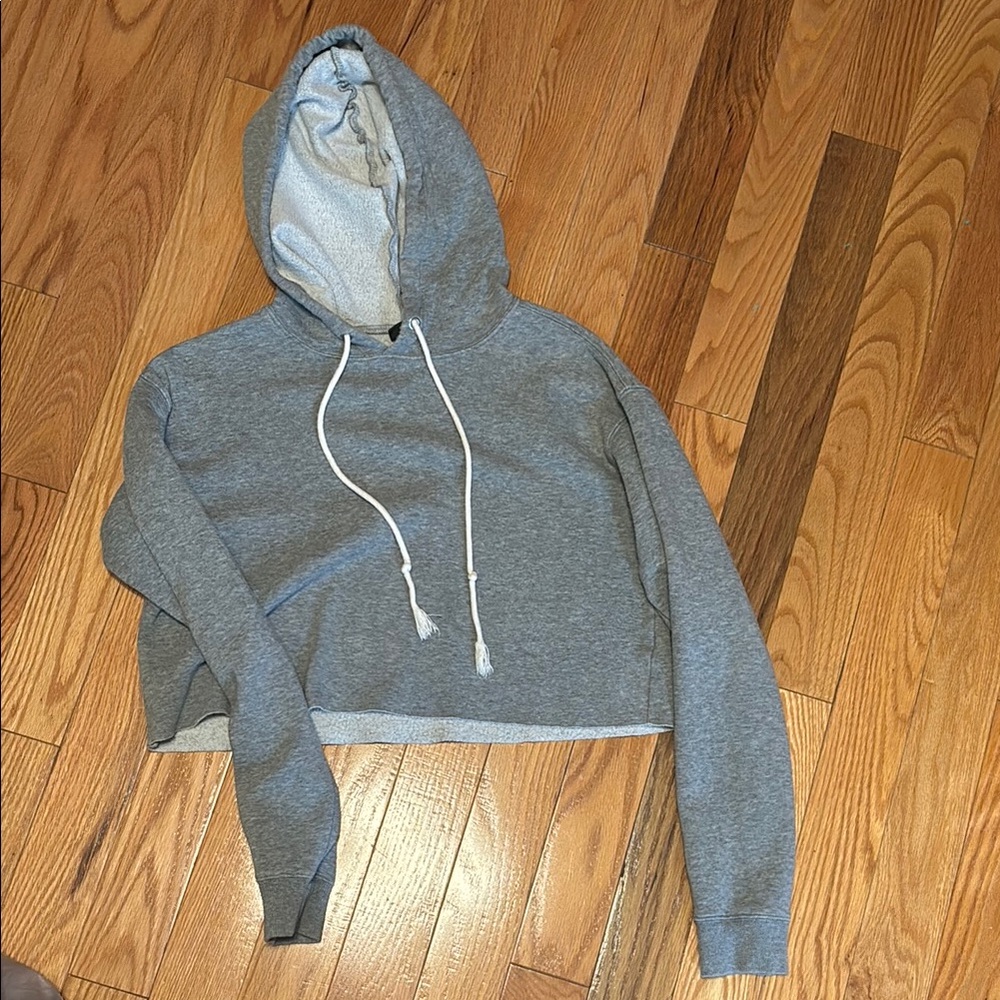 Wild Fable Gray Cropped Hoodie Sweatshirt